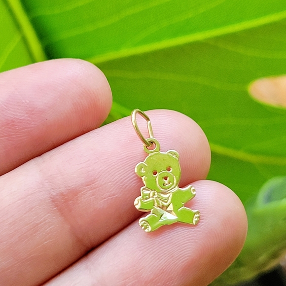 Vintage 9ct Gold Heart 9K 375 Teddy Bear Charm / Pendant - Picture 2 of 12